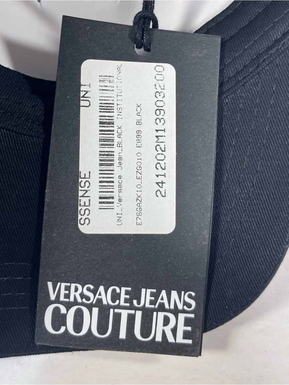 VERSACE JEANS COUTURE Black Adjustable Baseball Cap Hat Men’s OS One Size NWT